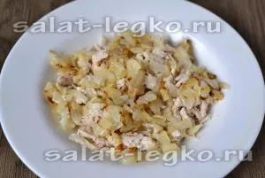 Saláta gombával és csirke és ananász recept fotó ízletes