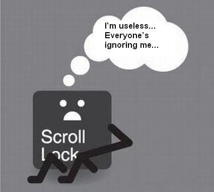 Scroll lock, hogy a billentyűzeten