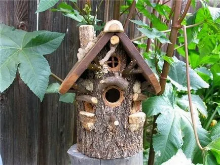 Madárház kezük rajzok, anyagok, szerelési és dekoráció