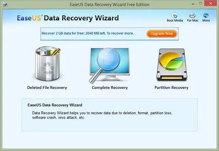 Data Recovery a EASEUS Data Recovery varázsló