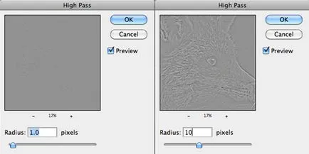 Javítani kell a élességet a képek egy szűrő „színkontraszt», photoshop fotós