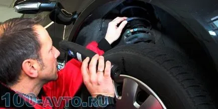 Megszüntetése kopogtak az első felfüggesztés a kezüket (videó) - egy független automatikus javítás - száz autó
