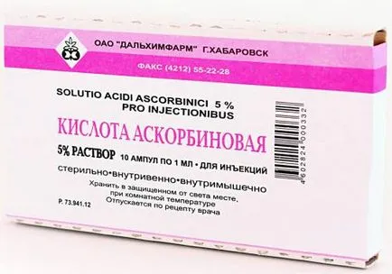 C-vitamin ampulla az arc és a haj szépségét bőr