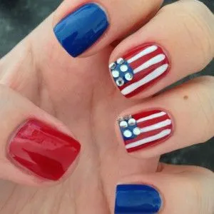 American Flag „divatos modern köröm manikűr - egy fénykép és egy leírást példa