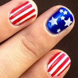 American Flag „divatos modern köröm manikűr - egy fénykép és egy leírást példa
