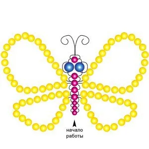 Butterfly gyöngy mester osztály és szövik diagram (pillangó) Butterfly gyöngy műhely és a szövés rendszert