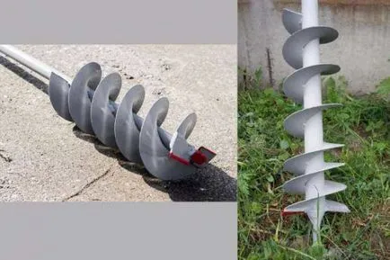 Fúró őrölt a kezüket, az oszlopok, kutak, rajzok, méretek