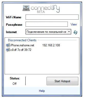 Connectify hogyan kell beállítani, ingyenesen letölthető a program az orosz