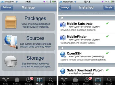 Cydia iPhone, az Apple iPhone programok