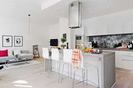 Tervezés nappali, egy konyha, 20 fotó, 2 video (tervezés belső konyha nappali konyha-nappali elrendezés fényképet konyha-étkező) Interior Design konyha-nappali, 20 fotó, 2 videó