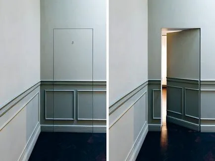 Ajtó nélkül architraves felfüggesztett belső rejtett doboz, fotó a belső (rejtett) Ajtó nélkül architraves felfüggesztett belső rejtett doboz, fotó a belső