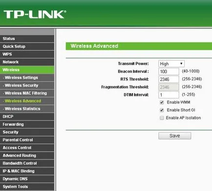 További beállítások a vezeték nélküli üzemmódban a router tp-link, akkor magadnak (mód) További beállítások a vezeték nélküli üzemmódban a router tp-link, akkor magadnak
