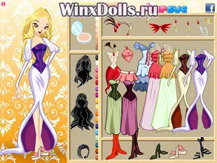 Játékok a lányok Winx Dress (Winx) Játékok a lányok Winx öltöztetős