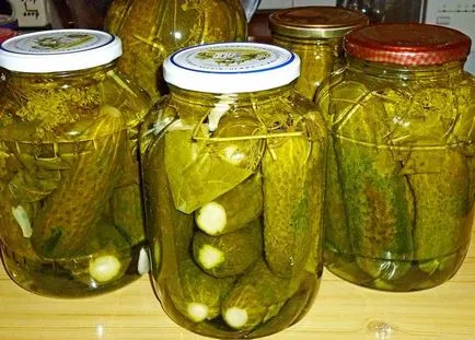 Hogyan savanyú uborka ropogós, konzerv recept legfinomabb literes üvegekbe, mint