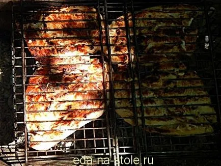 Hogyan pácolt csirkemellet, étel az asztalra