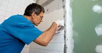 Hogyan ragasztó gipszkarton burkolat Csemperagasztó, akár kerámia, címke és a csomagolás,