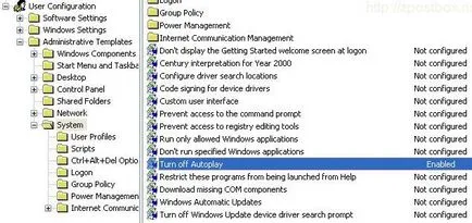 Hogyan tilthatom le autorun usb-flash meghajtók az operációs rendszer Windows 8, 7, XP Professional