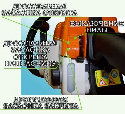 Kezdve láncfűrész láncfűrész motorolaj áramkör közvetlenül azonnal meg kell kezdenie gázmotor