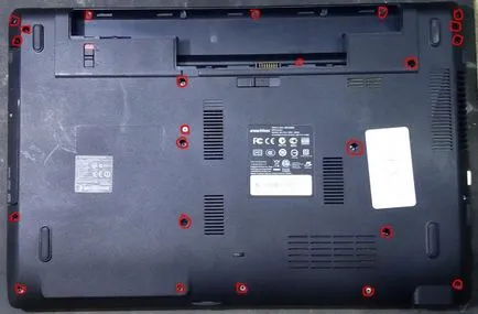 Hogyan szét és tisztítsa meg a port a laptop eMachines e732zg - szétszerelni eMachines laptop (Megjegyzendő) Hogyan szét és tisztítsa meg a port a laptop eMachines e732zg - szétszerelni a laptop eMachines