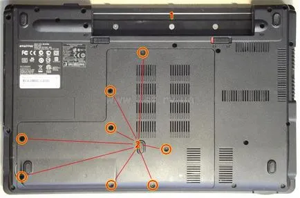 Hogyan szétszedni laptop eMachines e528 videó, barátom