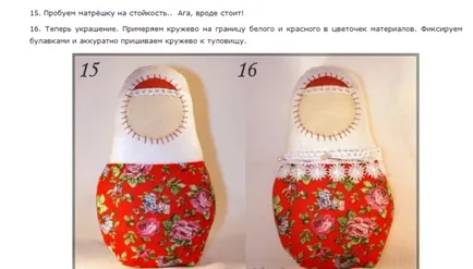 Hogyan készítsünk matryoshka szövet a kezét
