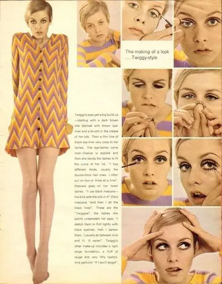 Hogyan készítsünk egy make-up retro stílusban istennő twiggy fény mesterkurzust és inspiráció
