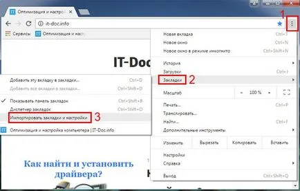 Hogyan kell menteni a könyvjelzőket króm