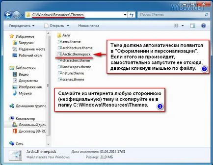 Hogyan kell beállítani egy témát a Windows 7
