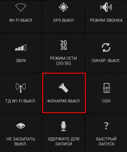 Hogyan lehet bekapcsolni a zseblámpa android okostelefon