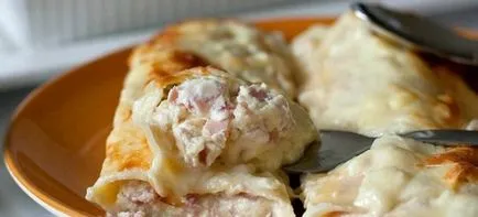 Cannelloni töltve - recepteket húst, csirkét, gomba és spenót (cannelloni) Cannelloni töltött - receptek húst, csirkét, gombát és a spenót