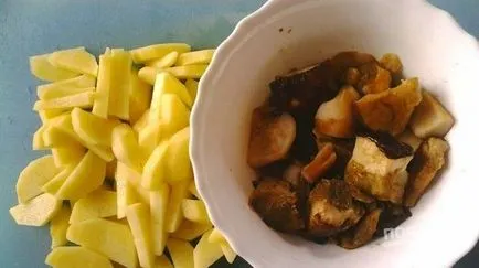 Burgonya gombával, tejszínes mártásban - egy lépésről lépésre recept fényképek (főzés) Burgonya gombával, tejszínes mártásban - lépésről lépésre recept fotók