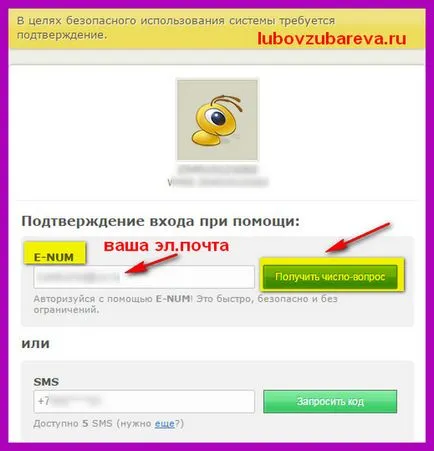 pénztárca WebMoney (WebMoney) kapcsolat szolgáltatás e-num, erősítse meg a műveletet, blog Lyubovi Zubarevoy