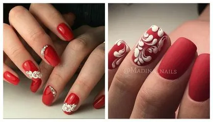 Red manikűr a design (fotó)