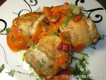 Csirkecomb egy serpenyőben - lépésről lépésre recept fotókkal, és finom és egyszerű