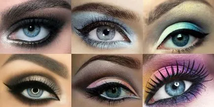 Smink Smokey Eyes kék szem, lépésről-100 fotó