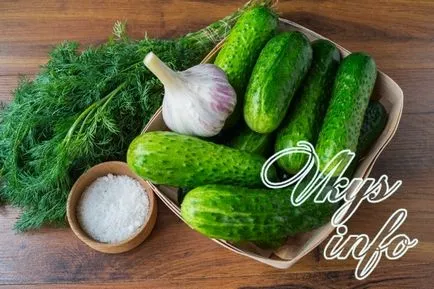 Sós uborka egy csomagban fokhagymás - recept fotókkal (csomag) Sós uborka egy csomagban fokhagymás - recept fotókkal