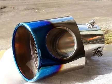 Kipufogóvég rozsdamentes acél vagy háttérvilágítással kettős turbina sípoló hang,