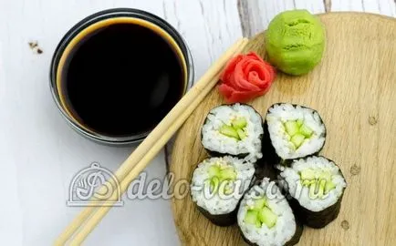Tekercsek uborka kappa maki recept lépésről lépésre (11 fotó) (kappa Maki) Tekercsek uborka kappa maki recept lépésről lépésre (11 fotó)