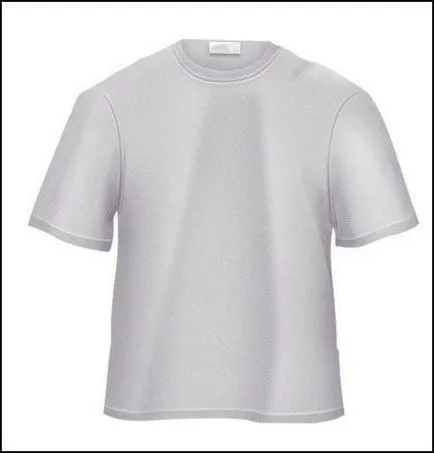 Draw T-shirt a Photoshop (Select & gt; Módosítás & gt; Feather elosztása módosítás -rastushevka) Rajzolj egy T-shirt a Photoshop