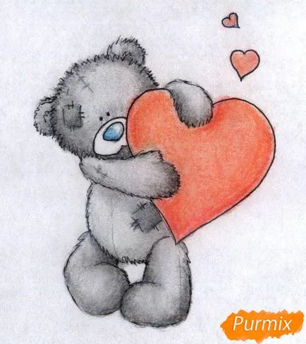 Rajz teddy szívvel napon kommunikáció (teddy) Rajzolj egy teddy szív napján St.