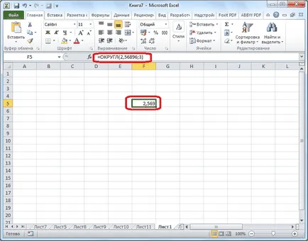 Kerekítés számok excel
