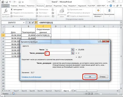 Kerekítés számok excel