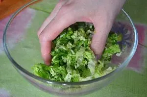 Recept saláta káposzta, uborka és a paradicsom