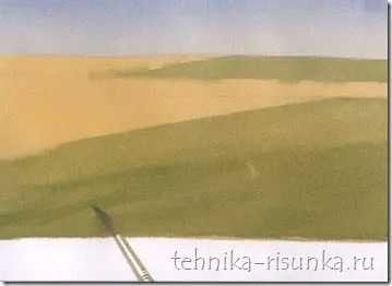 Rajz nyári táj akvarell, rajz a világon (táj) Rajz nyári táj akvarell, rajz a világ