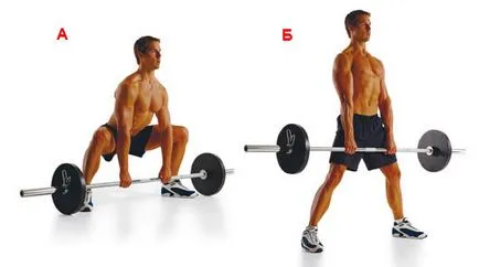 Román vágy vagy deadlifts egyenes lábak (egyenes) Román felhúzás hajlított vagy egyenes lábak