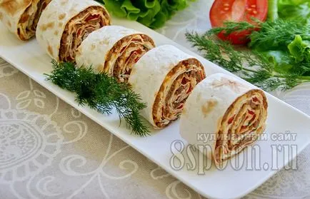 Tekercset lavash egyszerű és finom receptek lépésről lépésre fotók
