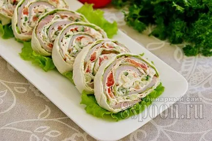 Tekercset lavash egyszerű és finom receptek lépésről lépésre fotók
