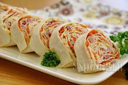 Tekercset lavash egyszerű és finom receptek lépésről lépésre fotók