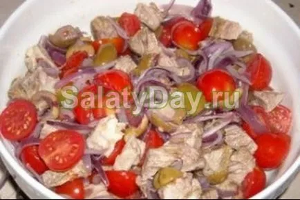 Saláta hús -, mint a teljes recept fotókkal és videó