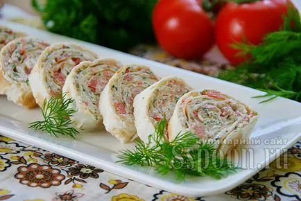 Tekercset lavash egyszerű és finom receptek lépésről lépésre fotók
